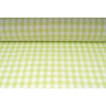 Plátno bavlněné, kanafas, jarní zelená kostka 11 x 11mm, metráž