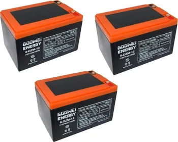 Baterie pro elektrokolo Goowei Sada baterií pro elektrokolo 3 ks 12V/15 Ah