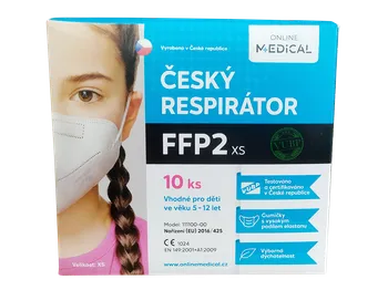 respirátor Dama Trade s.r.o. 10x Český respirátor FFP2 vhodný pro děti - bílý 