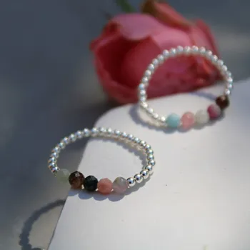 Prsten Prstýnkárna Korálkový prsten s turmalínem a stříbrem AG 925 Velikost prstenu: 6-8 (51/58)