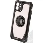 1Mcz Defender Ring odolný ochranný kryt s držákem na prst pro Apple iPhone 12 černá (black)
