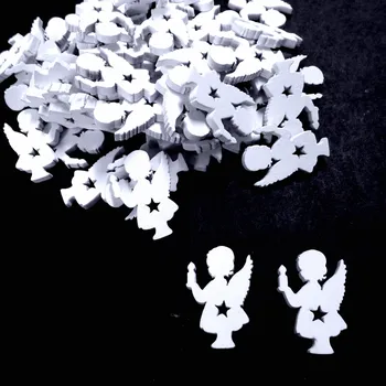 Vánoční dekorace Dřev. dekorace, bílý anděl, 50ks/bal.