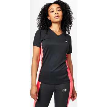 Dámské tričko dámské tričko KARRIMOR Run - BLACK/PINK - 2XL (Karrimor Short Sleeve Run T-Shirt)