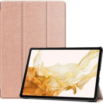 Pouzdro na tablet Polohovací chytré PU kožené pouzdro na tablet Samsung Galaxy Tab S8 Plus - růžovozlaté