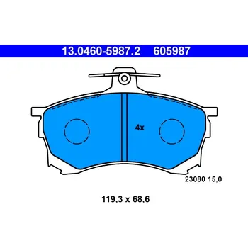Brzdová destička Sada brzdových destiček, kotoučová brzda ATE 13.0460-5987.2