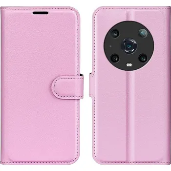 Pouzdro na mobilní telefon Litchi PU kožené peněženkové pouzdro na mobil Honor Magic 4 Pro 5G - růžové