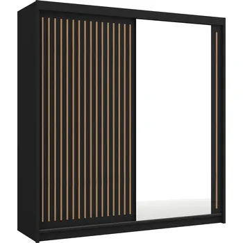 Šatní skříň ARK Šatní skříň ROSE, Černá/Dub Artisan 203 cm