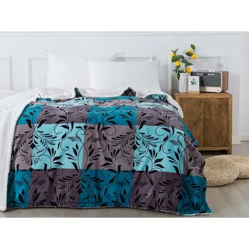 deka XPOSE® Mikroplyšová deka GALANA s beránkem - tyrkysová 140x200 cm, Mikroplyš s beránkem + Prodloužená možnost vrácení zboží do 50 dnů