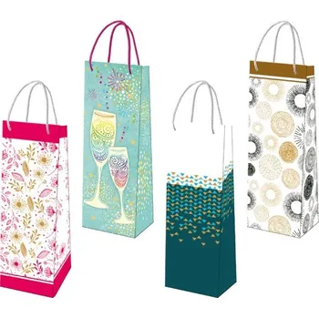 Dárková taška Dárková taška na lahev, ražba - mix 350 x 125 x 90 mm (T LATR MIX )