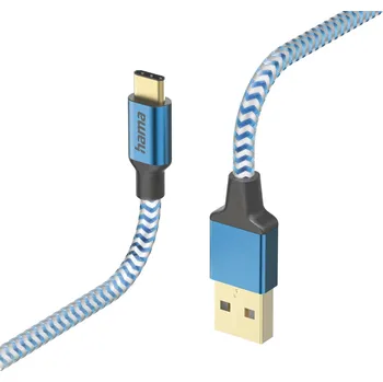 Datový kabel Hama kabel Reflective USB-C 2.0 typ A-C 1,5 m, modrý