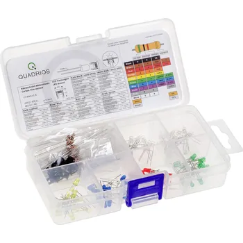 Polovodič Quadrios sada LED červená, zelená, žlutá, modrá, studená bílá, teplá bílá 3 mm 20 mA 2 V, 3 V