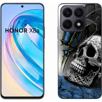 Pouzdro na mobilní telefon Gelový kryt mmCase na mobil Honor X8a - motýl a lebka