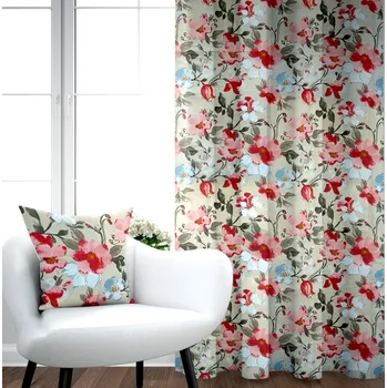 Ervi žakárová záclona 24135 modrá kostka, metráž