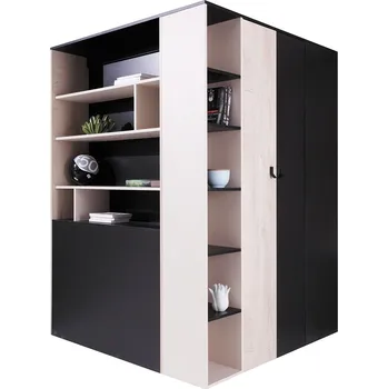 Šatní skříň PLANET č | šatní skříň PL1 UNI provedení | 135 cm | černá/dub/béžová