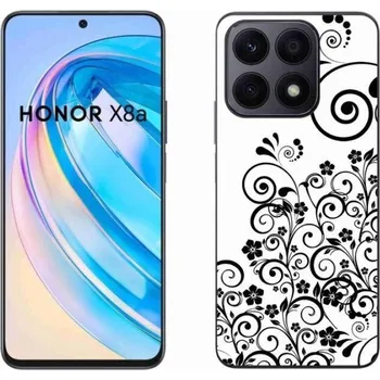 Pouzdro na mobilní telefon Gelový kryt mmCase na mobil Honor X8a - černobílé květinové vzory