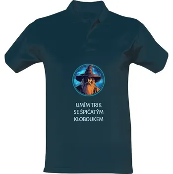 Pánské tričko Pánská polokošile Cotton s potiskem Polotriko - umím trik se špičatým kloboukem pánské