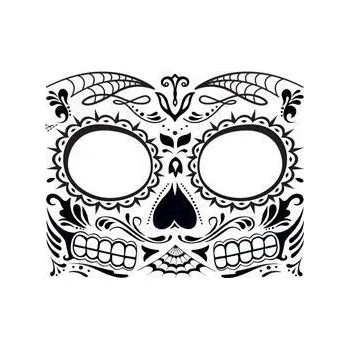 Odstranitelné tetování Halloweenská maska svítící ve tmě - nalepovací tetování na obličej