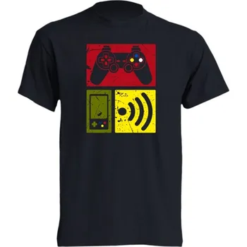 Pánské tričko levne-bavlnene-tricko-potisk-gamer Barva: Black -černá, velikost: 5XL