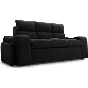 Sedací souprava Pohovka WEROS černá + 2 taburety