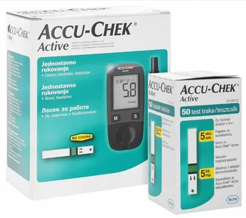 Glukometr Roche Diagnostics Accu-Chek Active glukometr + testovací proužky 50 ks