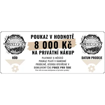 Dárková krabička MOTOJOMAX Dárkový poukaz na privátní nákup 8000