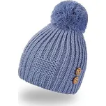Dětská pletená čepice Little Angel s bambulí a knoflíky Outlast ® - ocelová obvod hlavy 42-44 cm