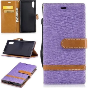Pouzdro na mobilní telefon Jeany PU kožené/textilní pouzdro na telefon Sony Xperia XZ - fialové