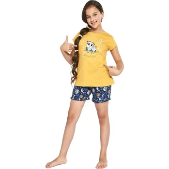 Pánské oblečení Dívčí pyžamo 488/86 Owls - CORNETTE medová 98/104