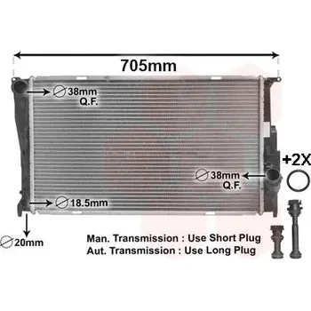 Chladič motoru Chladič, chlazení motoru VAN WEZEL 06002293