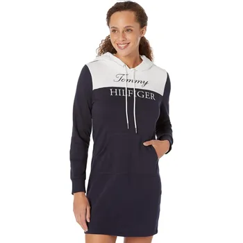 Dámské šaty Tommy Hilfiger dámské mikinové šaty Color-Block Hoodie modré M