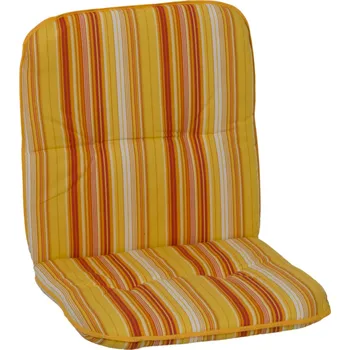 Podsedák beo Edremit nízké opěradlo s lemováním z bavlny/polyesteru - oranžovo-žluto-bílé pruhy | 23790