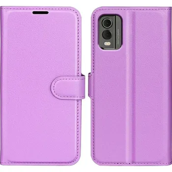 Pouzdro na mobilní telefon Litchi knížkové pouzdro na Nokia C32 - fialové