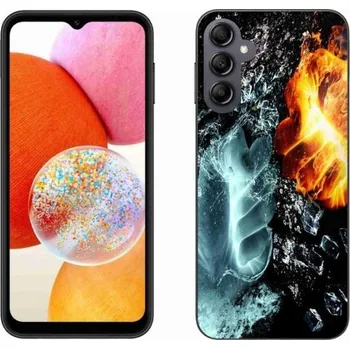 Pouzdro na mobilní telefon Gelový kryt mmCase na mobil Samsung Galaxy A14 4G/5G - voda a oheň