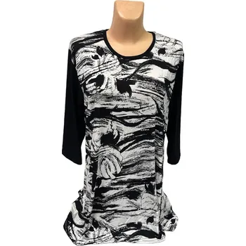 Dámská tunika Kombinovaná halenka s černými rukávy IJARA, Barva Jako na obrázku 1, Velikost XL 44, Materiál 96% Viskoza 4% Lycra