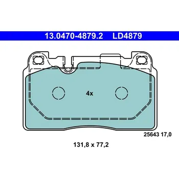 Brzdová destička Sada brzdových destiček, kotoučová brzda ATE 13.0470-4879.2