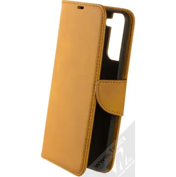 Pouzdro na mobilní telefon 1Mcz Porter Book flipové pouzdro pro Samsung Galaxy S21 Plus okrově hnědá (ochre brown)