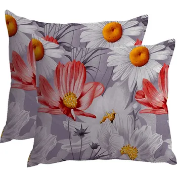 Bytový textil XPOSE® Bavlněný povlak na polštář KARLA - oranžový/šedý 40x40 cm 2ks, Bavlna + Prodloužená možnost vrácení zboží do 50 dnů