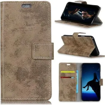 Pouzdro na mobilní telefon Vintage PU kožené peněženkové pouzdro na Nokia 8.1 - khaki