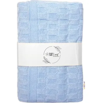 Dětská deka Baby Nellys Luxusní bavlněná pletená deka, dečka CUBE, 80 x 100 cm - sv. modrá