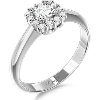 Prsten Prsten KOSTKA z bílého zlata se zirkony 6660294-52.0187