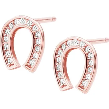 Náušnice Lafira pozlacené stříbrné náušnice Podkova Rose Gold Z1758RG (puzety)