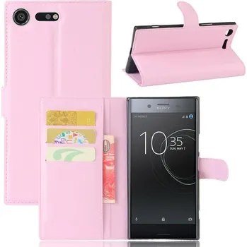 Pouzdro na mobilní telefon Litchi PU kožené peněženkové pouzdro na mobil Sony Xperia XZ Premium - růžové