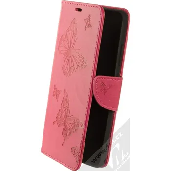 Pouzdro na mobilní telefon 1Mcz Bridges Roj motýlů 1 Book flipové pouzdro pro Nokia 2.4 sytě růžová (hot pink)