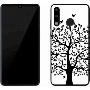 Pouzdro na mobilní telefon Gelový kryt mmCase na mobil Huawei P30 Lite - černobílý strom