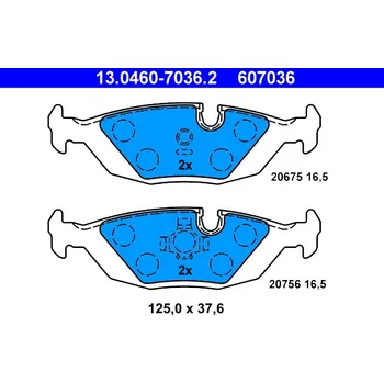 Brzdová destička Sada brzdových destiček, kotoučová brzda ATE 13.0460-7036.2