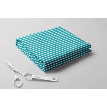 Fleece antipilling, Vodorovné pruhy úzké Barva: Mořská pěna