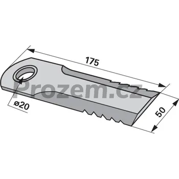 Pracovní nůž Nůž drtiče pro Case IH, New Holland, 175/4,5/50/20 mm, ozubený, 87593795, 1994760