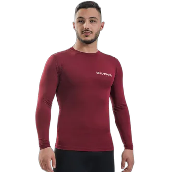 Pánské termoprádlo funkční tričko s dlouhým rukávem givova Corpus 3 vínová 0008 M