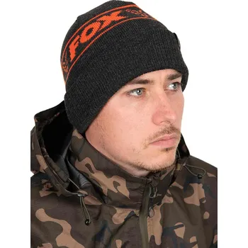 Rybářské oblečení Fox Čepice Collection Beanie Black & Orange
