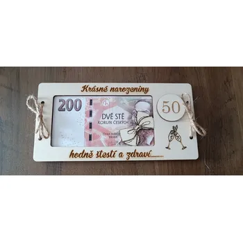 Dřevěné přání s nalepovacím číslem